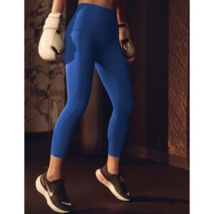 NWT BEYOND YOGA Powerbeyond Strive High Waist Pocket Midi Legging Marine Blue XS